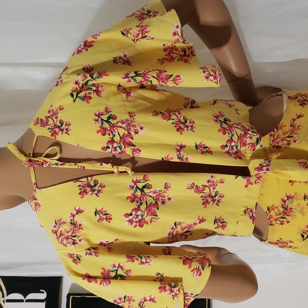 XOXO floral yellow High low maxi dress XL - Picture 6 of 16